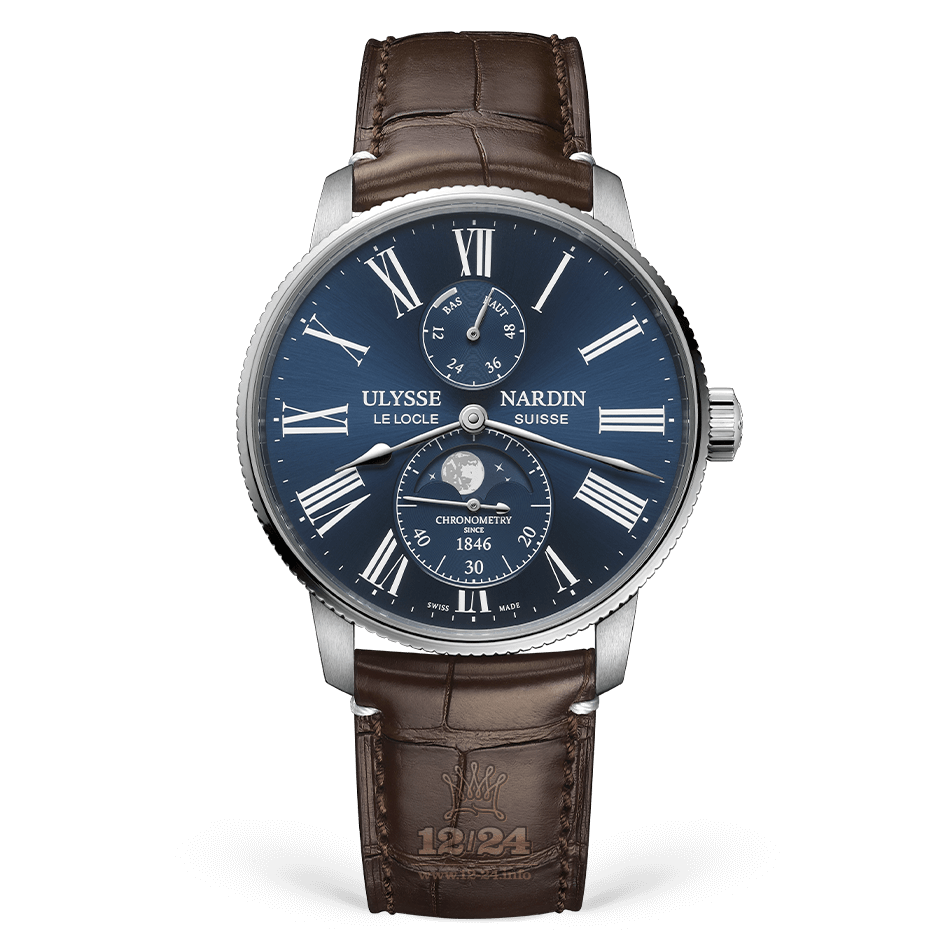 Ulysse Nardin Marine Watch 1193-310LE-3A-175/1B 42 mm Stainless steel Case Dark blue Dial
