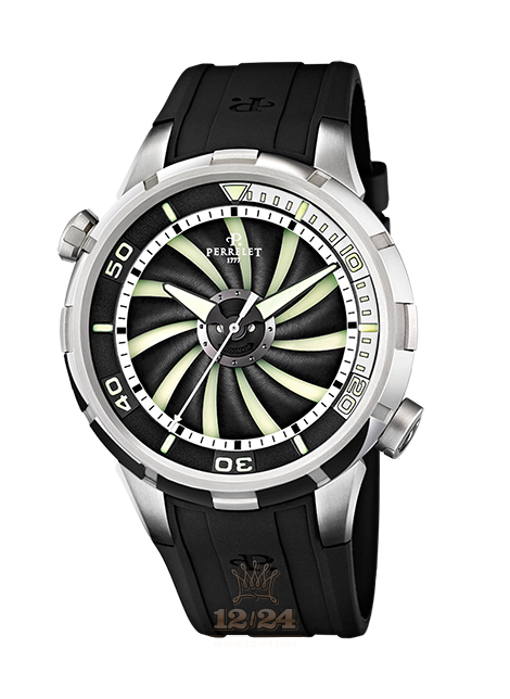Perrelet Turbine Watch A1066/1 47 mm Stainless steel Case Black Dial