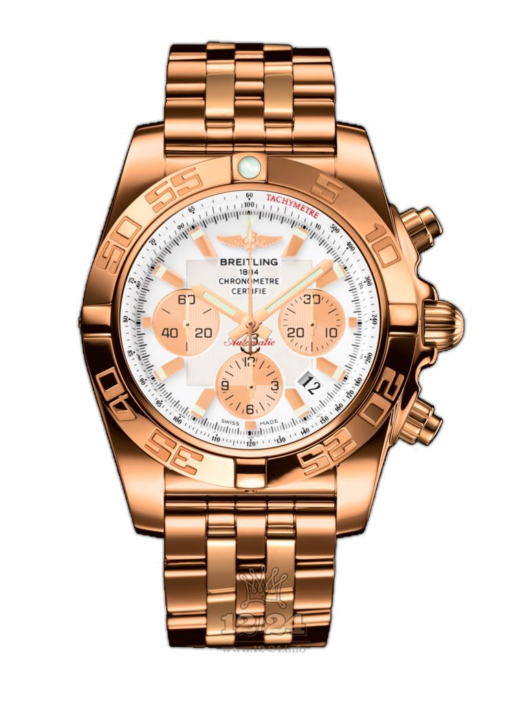 Breitling Chronomat Watch HB011012/A696/375H 44 mm Pink gold Case White Dial