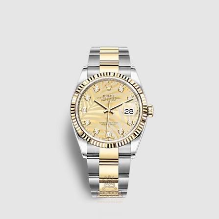 Rolex Datejust Watch 126233-0044 36 mm Stainless steel Yellow gold Case Yellow Dial