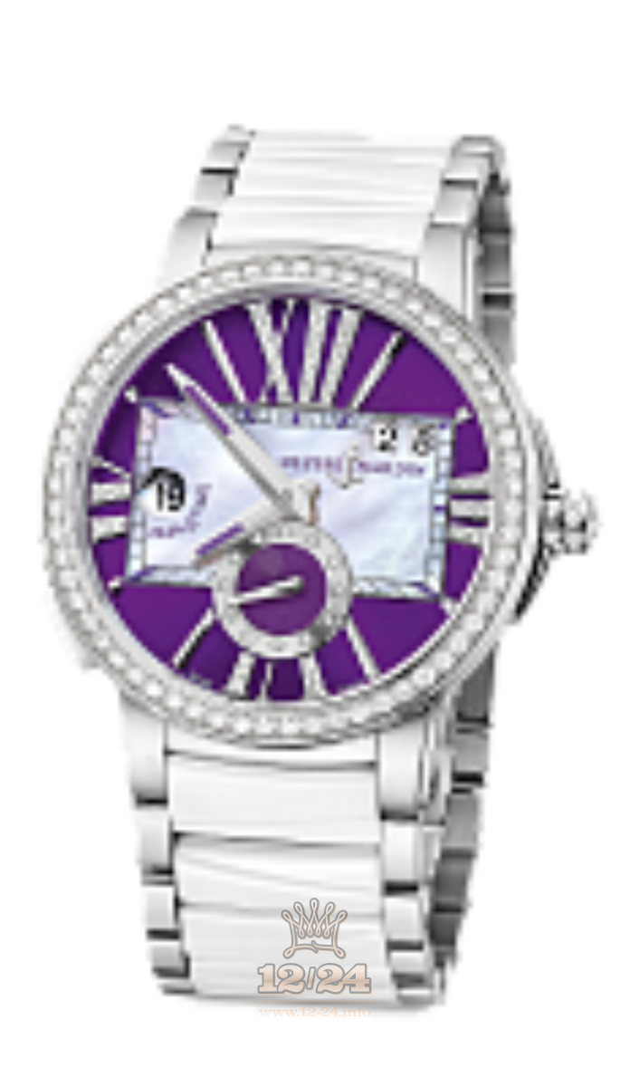 Ulysse Nardin Executive Watch 243-10B-7/30-07 40 mm Stainless steel Case White Purple Dial
