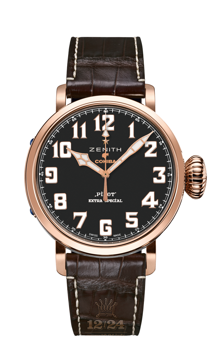 Zenith Pilot Watch 18.2430.679 / 27.C721 45 mm Pink gold Case Black Dial