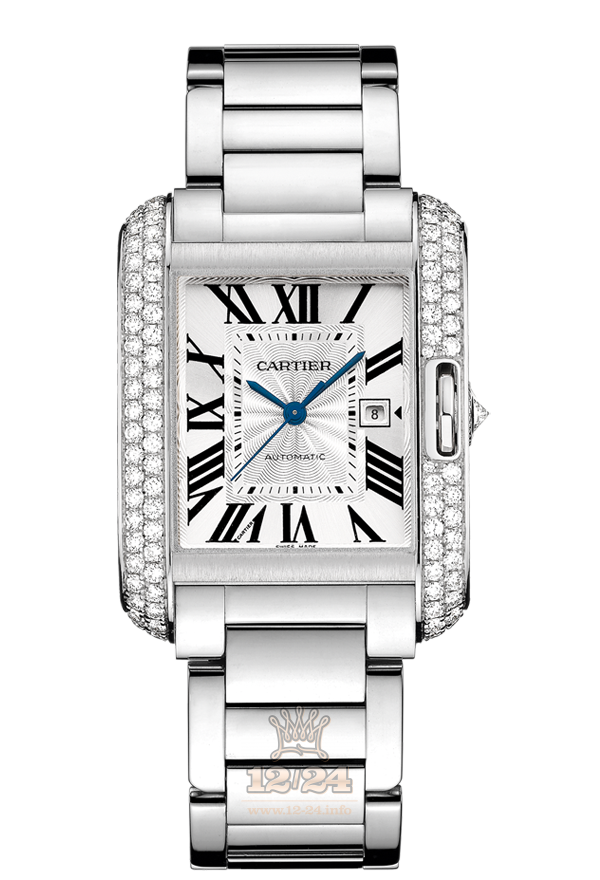 Cartier Tank Watch WT100009 39 mm White gold Case Silver Dial