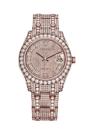 Rolex Pearlmaster Watch 86405rbr-0001 39 mm Pink gold Case Silver Pink Dial