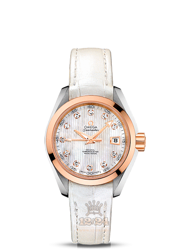 Omega Aqua Terra 150 M Watch 231.23.30.20.55.001 30 mm Steel / Pink gold Case White Dial