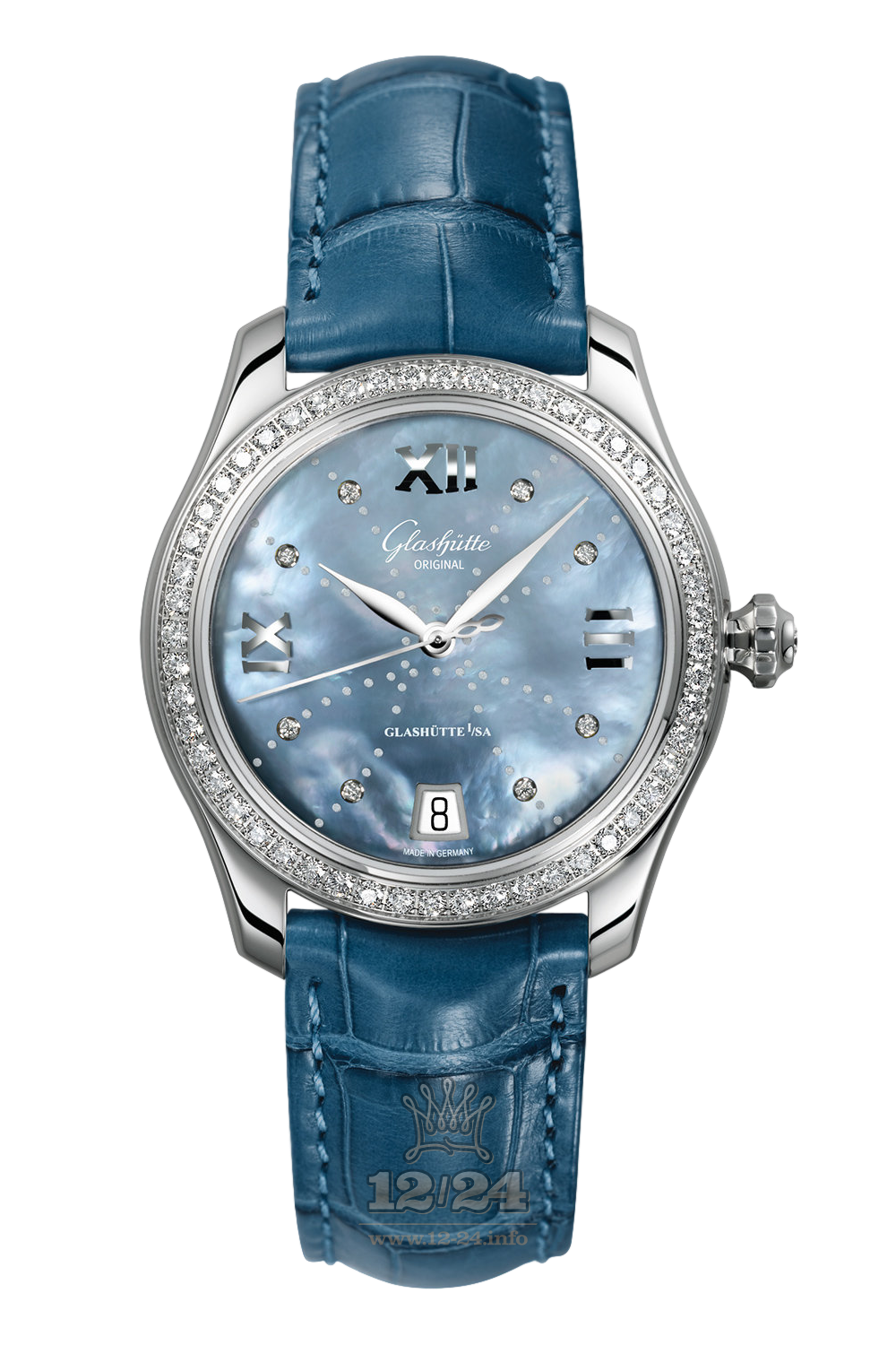 Glashutte Ladies Watch 1-39-22-11-22-44 36 mm Stainless steel Case Dark blue Dial