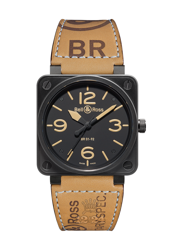 Bell & Ross Instruments Watch BR0192-HERITAGE 46 mm Stainless steel PVD coating Case Black Dial