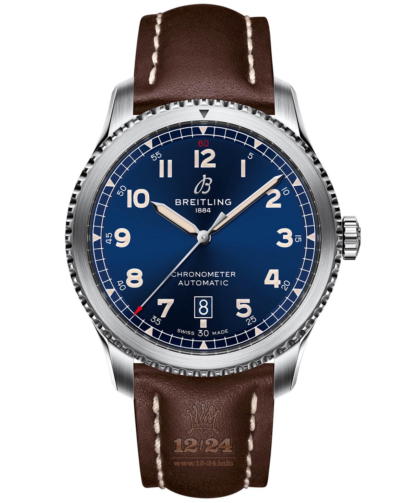Breitling Classic AVI Watch A17315101C1X3 41 mm Stainless steel Case Dark blue Dial