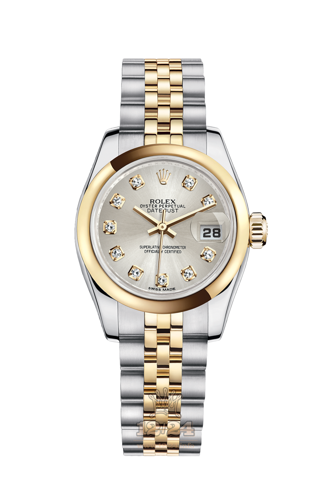 Rolex Lady-Datejust Watch 179163-0062 26 mm Steel / Yellow gold Case Silver Dial