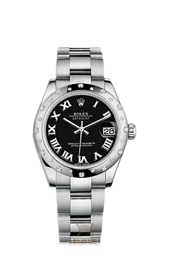 Rolex Lady-Datejust Watch 178344-0013 31 mm Steel / White gold Case Black Dial