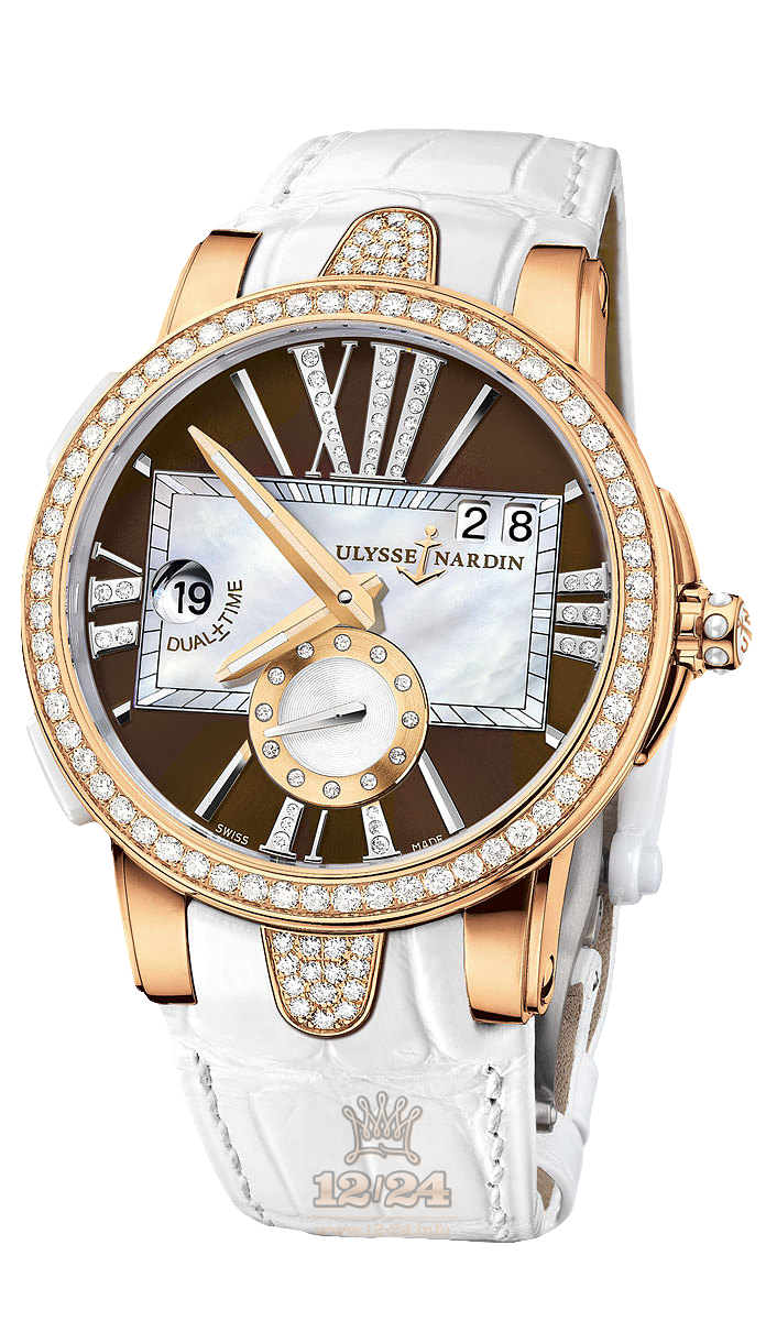 Ulysse Nardin Executive Watch 246-10B/30-05 40 mm Pink gold Case White Brown (chocolate) Dial