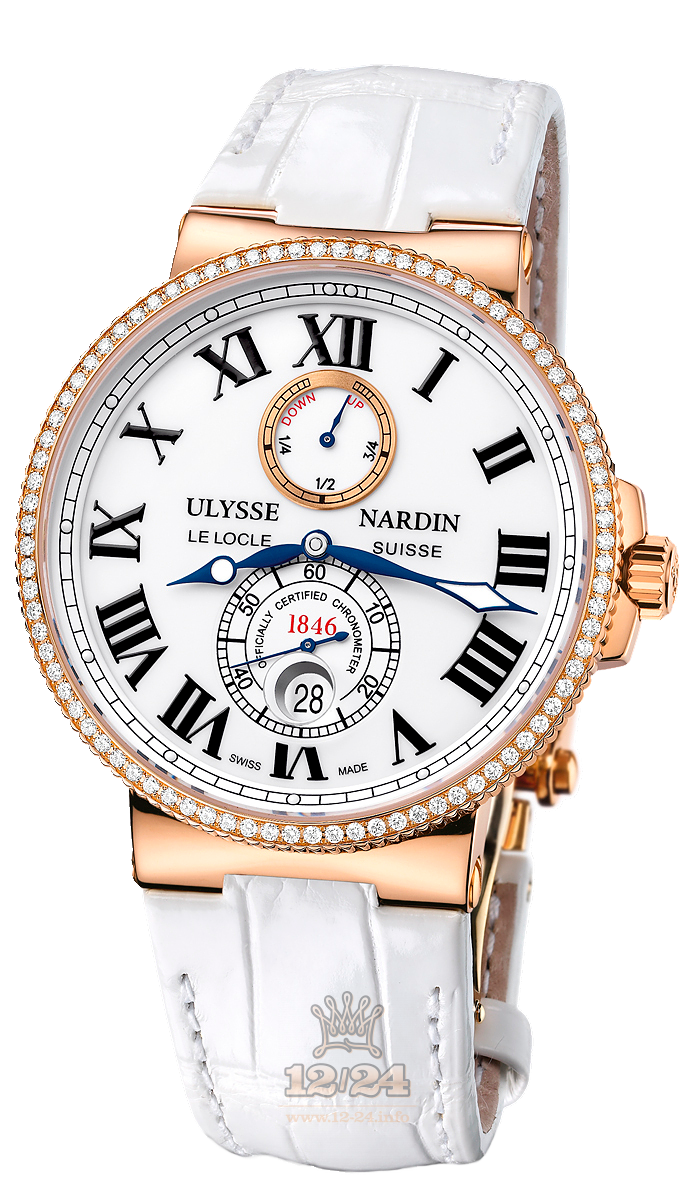 Ulysse Nardin Marine Watch 266-67B/40 43 mm Pink gold Case White Dial