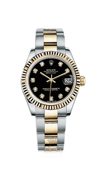 Rolex Lady-Datejust Watch 178273-0045 31 mm Steel / Yellow gold Case Black Dial