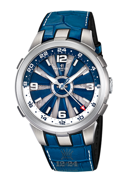 Perrelet Turbine Watch A1092/1A 44 mm Stainless steel PVD coating Case Dark blue Dial