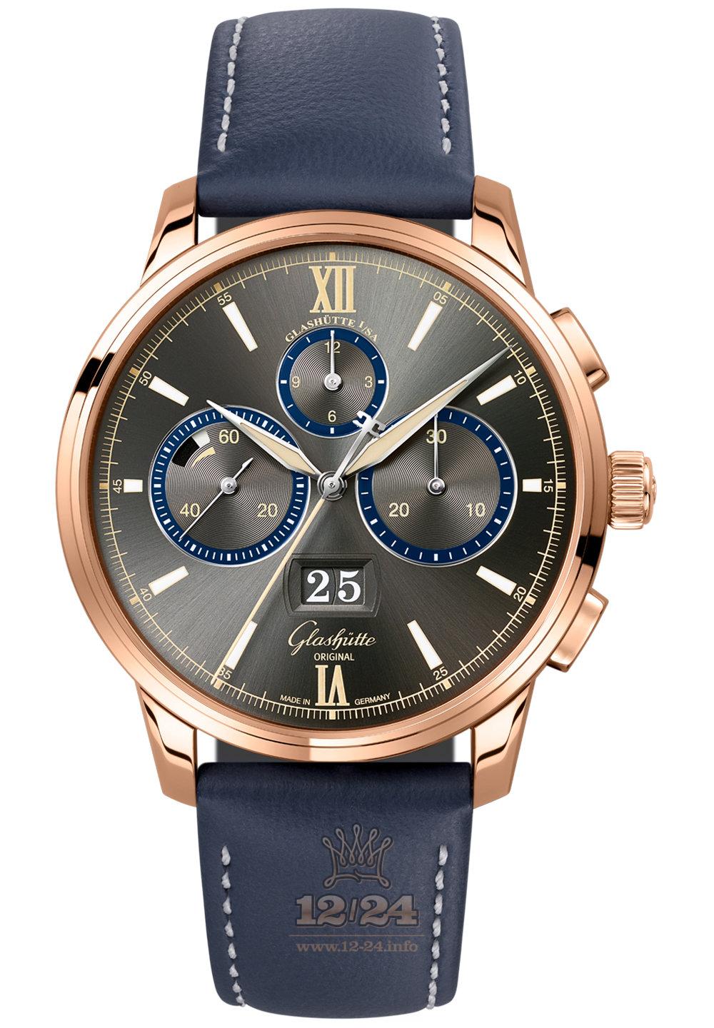 Glashutte Senator Watch 1-37-01-04-05-07 42 mm Pink gold Case Gray Dial