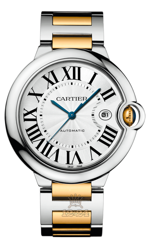 Cartier Ballon Bleu de Cartier Watch W69009Z3 42 mm Steel / Yellow gold Case Silver Dial