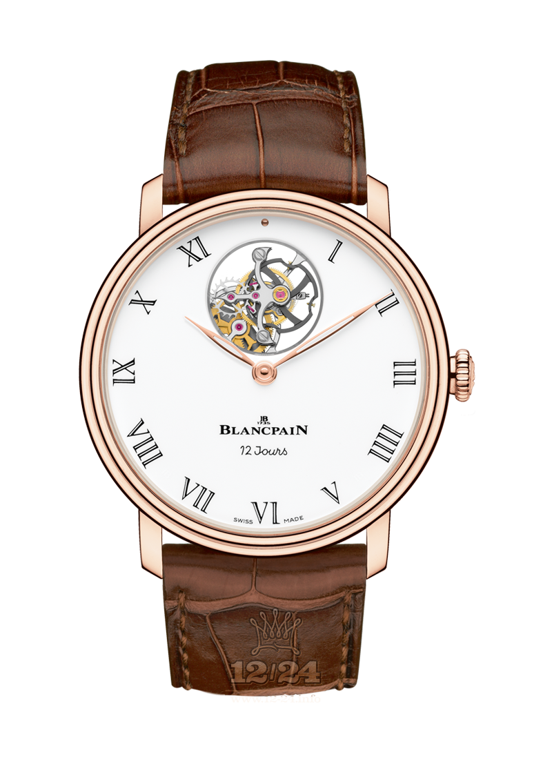 Blancpain Villeret Watch 66240-3631-55B 42 mm Red gold Case White Dial