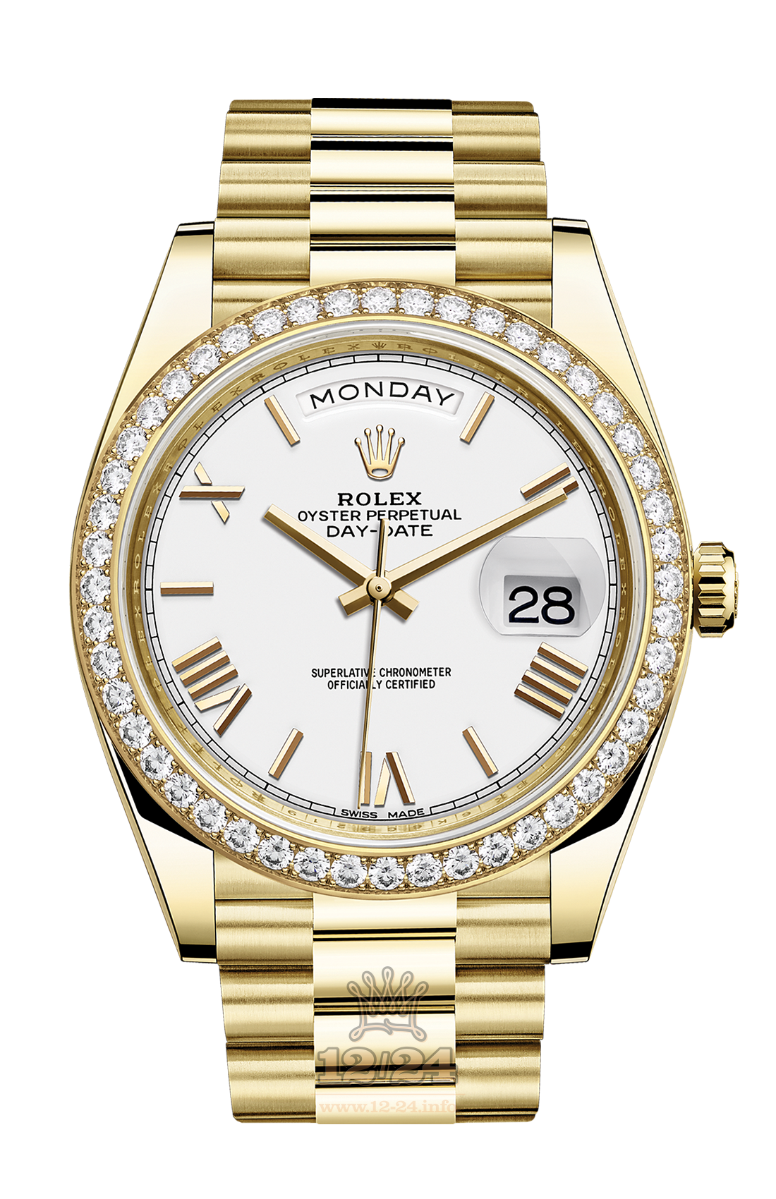 Rolex Day-Date Watch 228348rbr-0034 40 mm Yellow gold Case White Dial