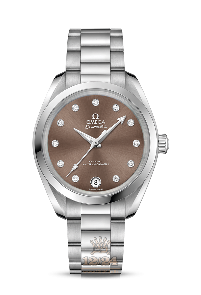 Omega Aqua Terra 150 M Watch 220.10.34.20.63.001 34 mm Stainless steel Case Brown (chocolate) Dial