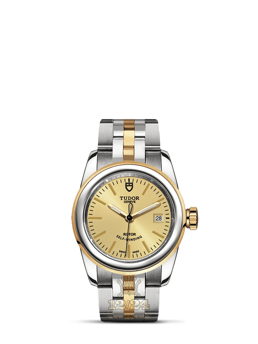Tudor Glamour Watch M51003-0004 26 mm Stainless steel Yellow gold Case Golden Dial
