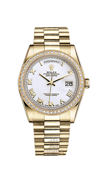 Rolex Day-Date Watch 118348-0093 36 mm Yellow gold Case White Dial