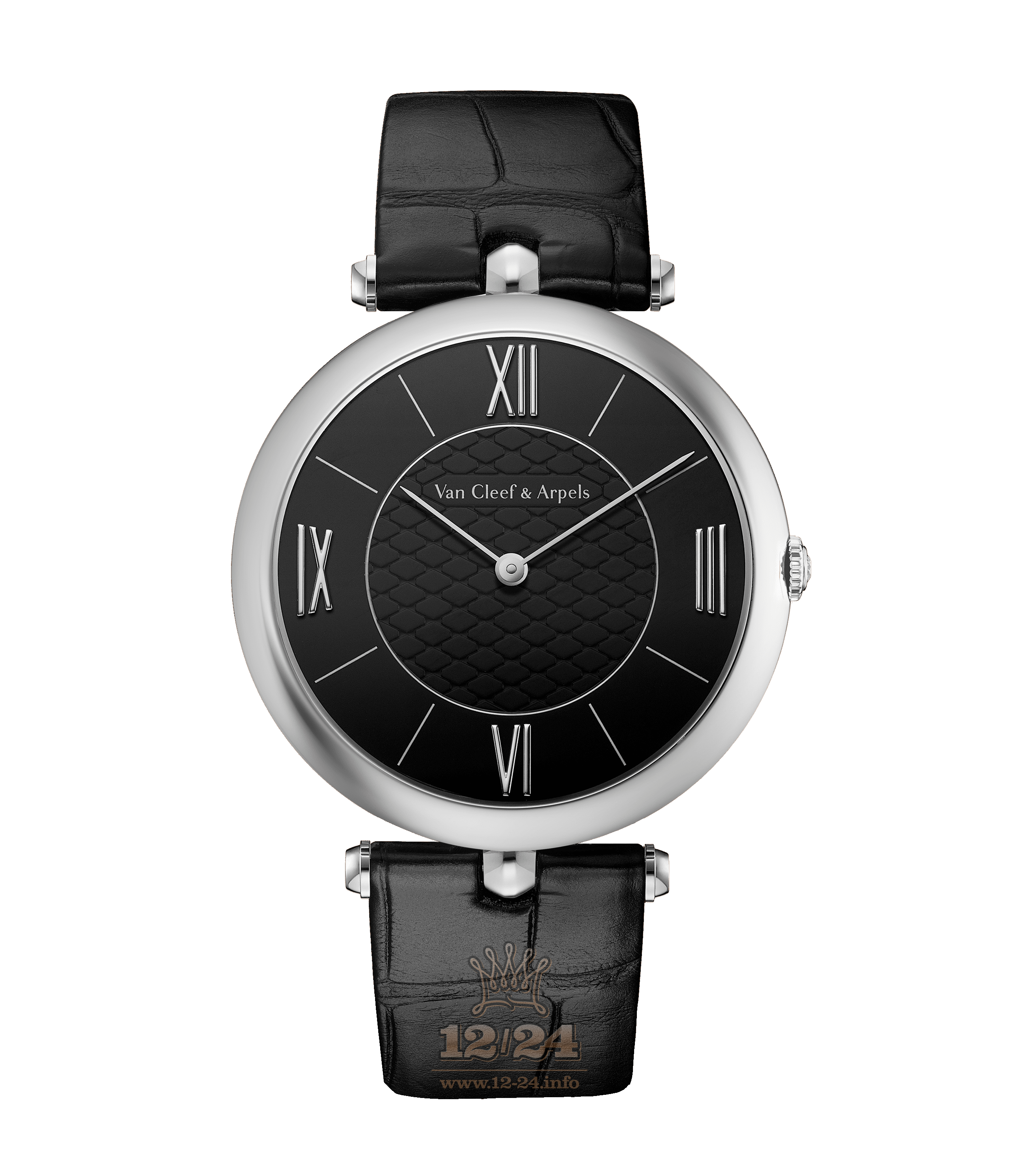 Van Cleef Pierre Arpels Watch VCARO4HV00 Platinum Case Black Dial