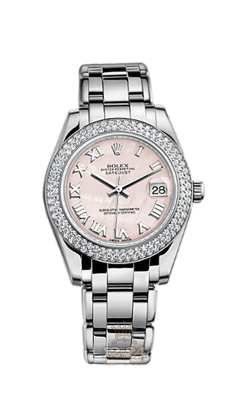 Rolex Pearlmaster Watch 81339-0011 34 mm White gold Case Pink Dial