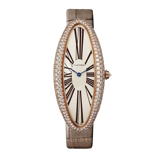 Cartier Baignoire Watch WJBA0008 52 mm Pink gold Case Golden Dial
