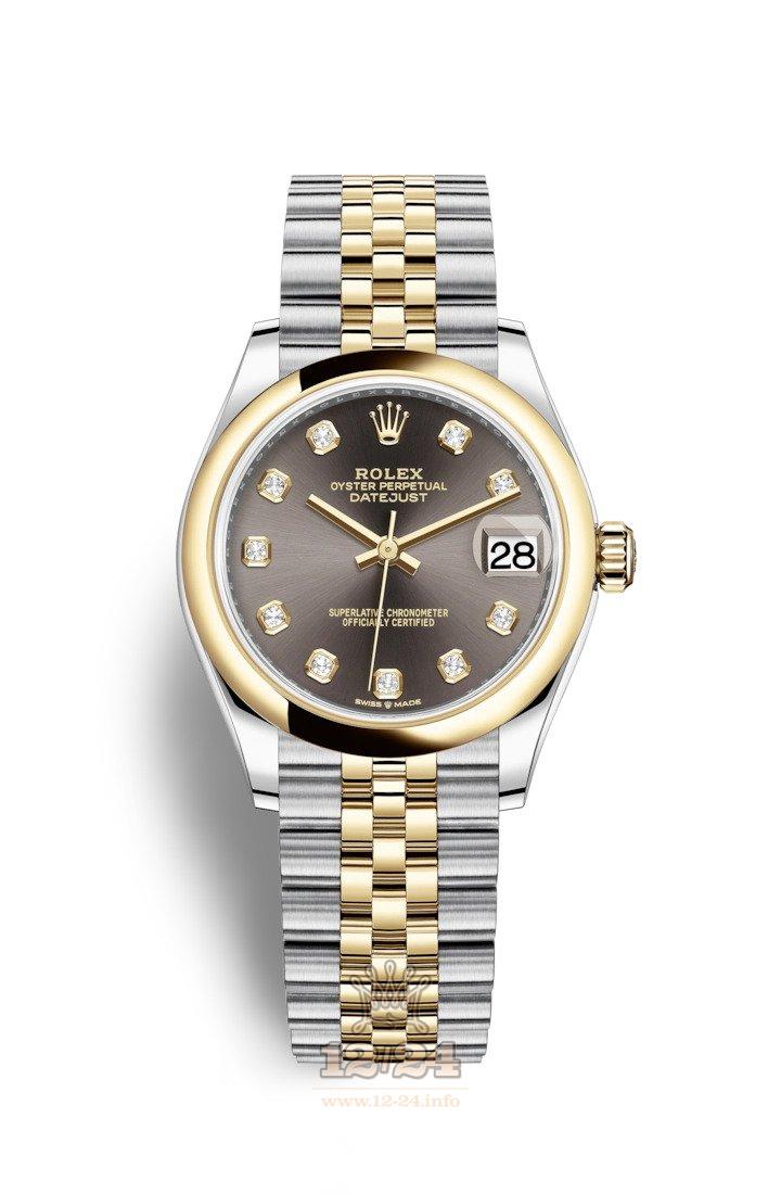 Rolex Datejust Watch 278243-0022 31 mm Stainless steel Yellow gold Case Gray Dial