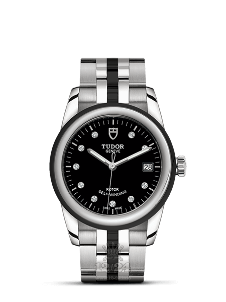 Tudor Glamour Watch 55010N-0001 36 mm Stainless steel Ceramics Case Black Dial