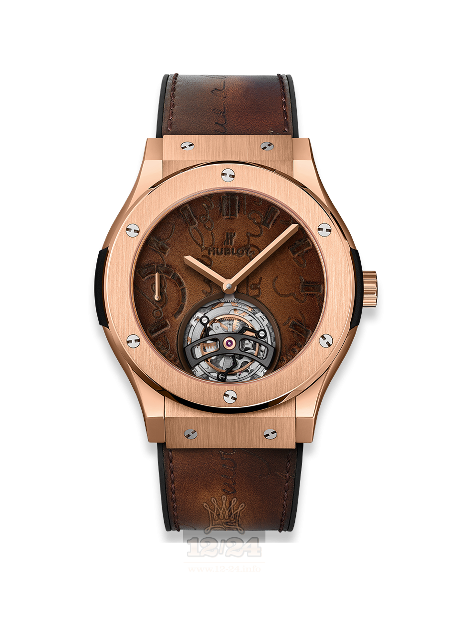 Hublot Classic Fusion Watch 505.OX.0500.VR.BER17 45 mm Pink gold Case Brown (chocolate) Dial