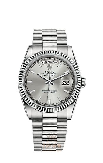 Rolex Day-Date Watch 118239-0085 36 mm White gold Case Silver Dial