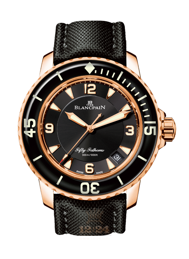 Blancpain Fifty Fathoms Watch 5015-3630-52 45 mm Red gold Case Black Dial