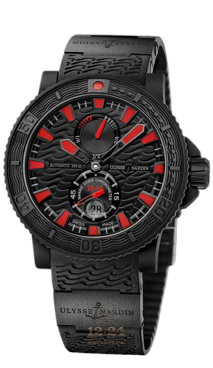 Ulysse Nardin Diver Watch 263-92-3C 46 mm Stainless steel Case Black Dial