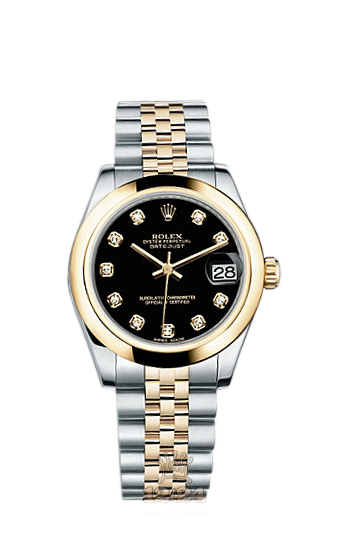 Rolex Lady-Datejust Watch 178243-0045 31 mm Steel / Yellow gold Case Black Dial