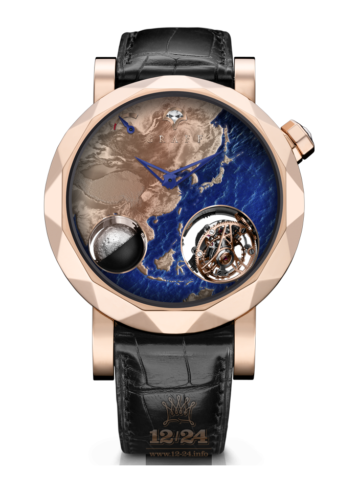 Graff MasterGraff Watch MGG48RGB_ASIA 48 mm Pink gold Case Golden Dark blue Painted Dial