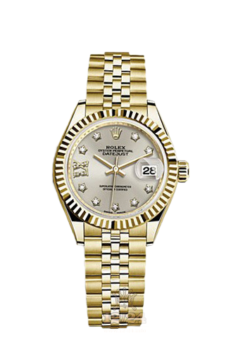 Rolex Datejust Watch 279178-0004 28 mm Yellow gold Case Silver Dial