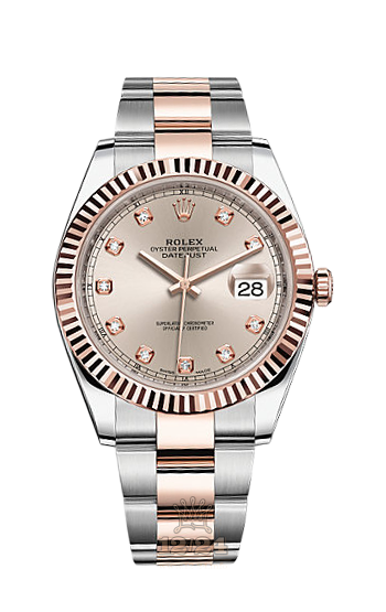 Rolex Datejust Watch 126331-0007 41 mm Steel / Pink gold Case Golden Pink Dial