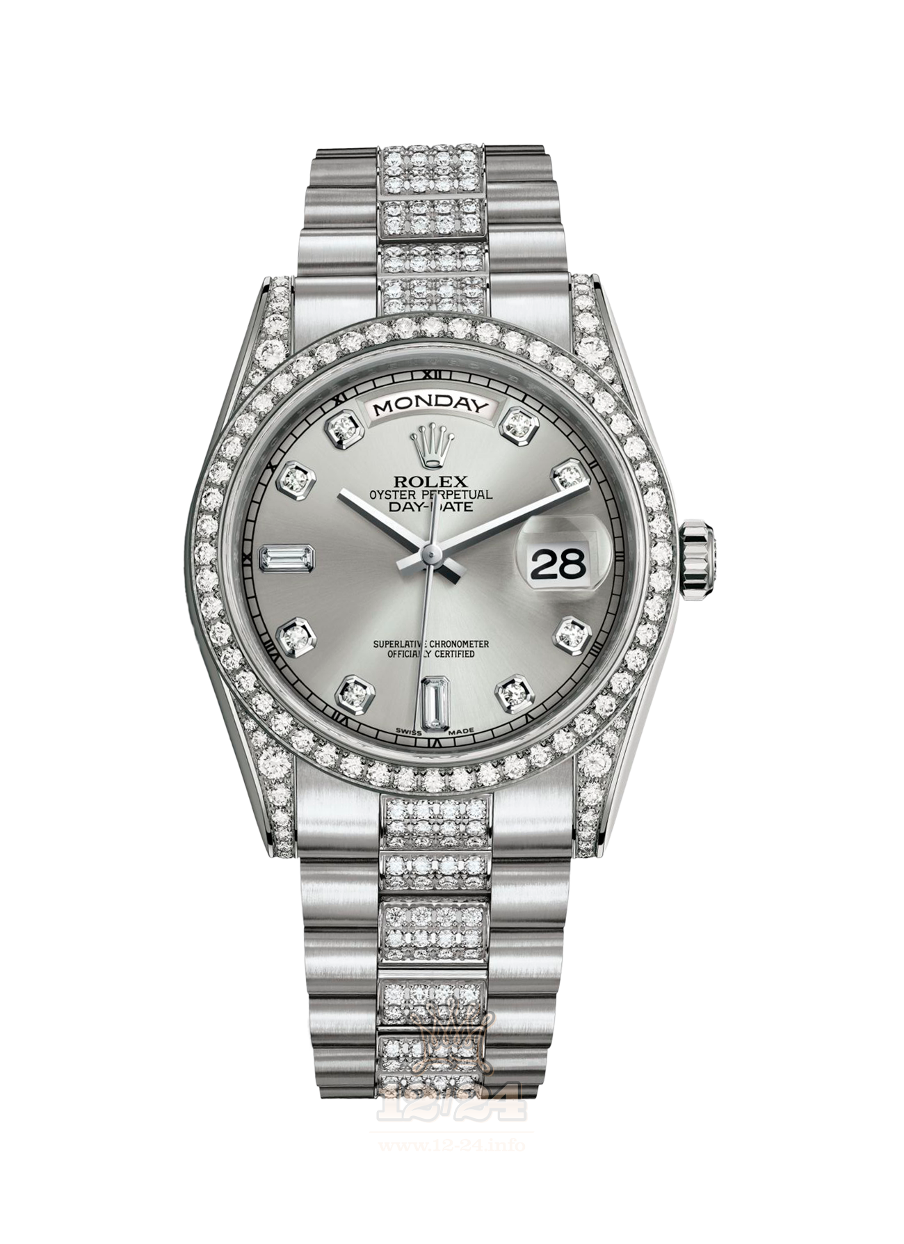 Rolex Day-Date Watch 118389-0029 36 mm White gold Case Silver Dial