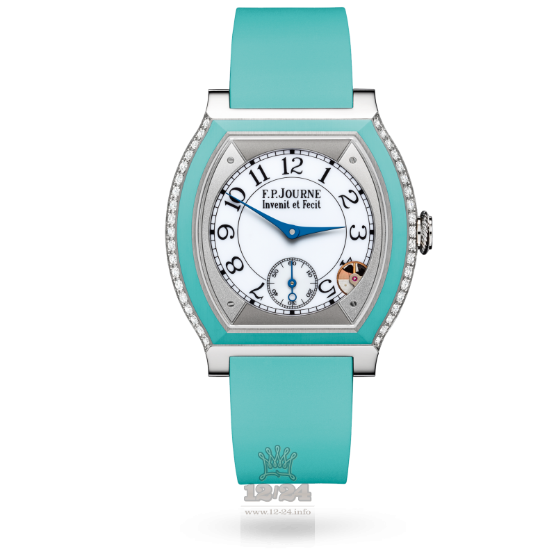 F.P.Journe Elegante Watch 40 mm titanium inserts and 2 rows diamonds 40 mm Titanium Case White Dial