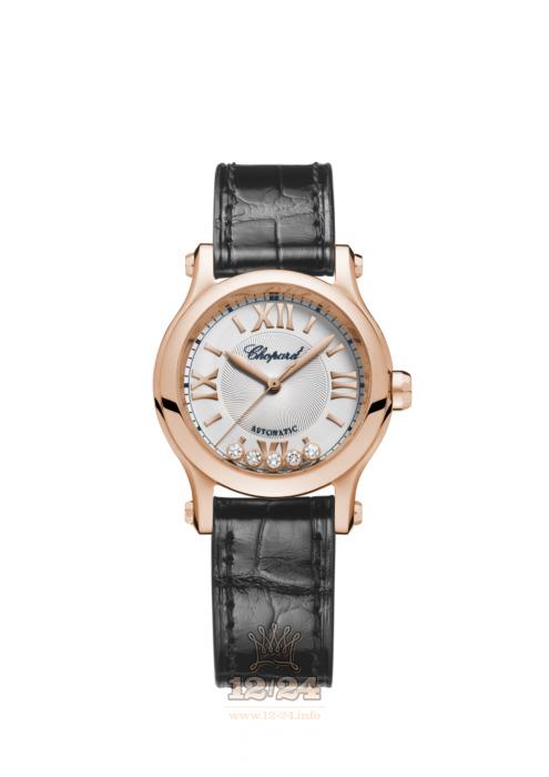 Chopard Happy Sport Watch 274893-5011 30 mm Pink gold Case Gray Dial
