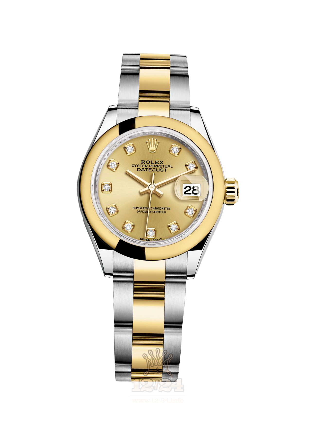 Rolex Datejust Watch 279163-0012 28 mm Steel / Yellow gold Case Golden Dial