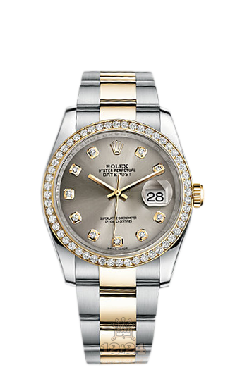 Rolex Datejust Watch 116243-0013 36 mm Steel / Yellow gold Case Silver Dial
