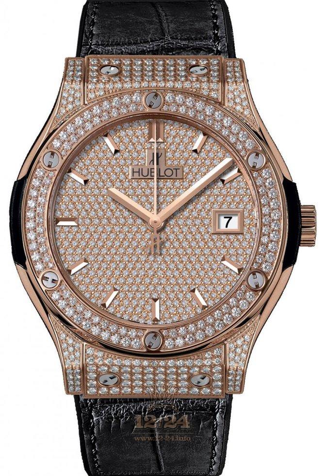 Hublot Classic Fusion Watch 542.OX.9010.LR.1704 42 mm Pink gold Case Black Dial