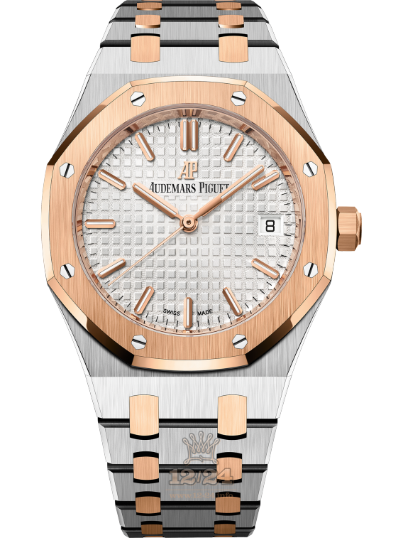 Audemars Piguet Royal Oak Watch 77350SR.OO.1261SR.01 34 mm Stainless steel Pink gold Case Silver Dial