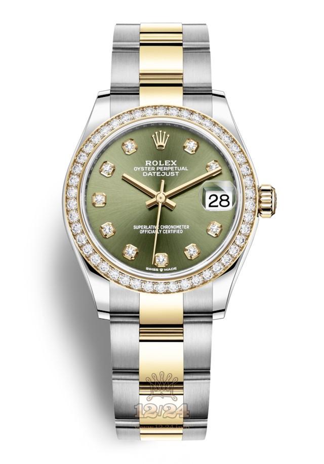 Rolex Datejust Watch 278383rbr-0029 31 mm Stainless steel Yellow gold Case Green Dial