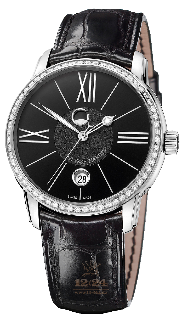 Ulysse Nardin Classic Watch 8293-122B-2/42 40 mm Stainless steel Case Black Dial