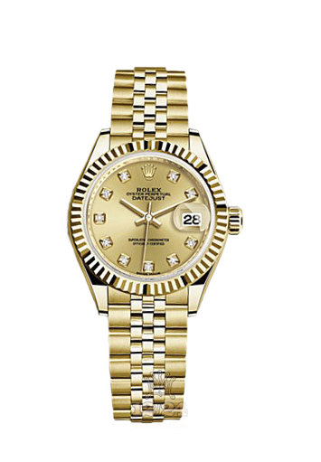 Rolex Datejust Watch 279178-0024 28 mm Yellow gold Case Golden Dial