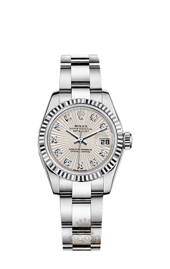 Rolex Lady-Datejust Watch 179174-0107 26 mm Steel / White gold Case Beige Dial