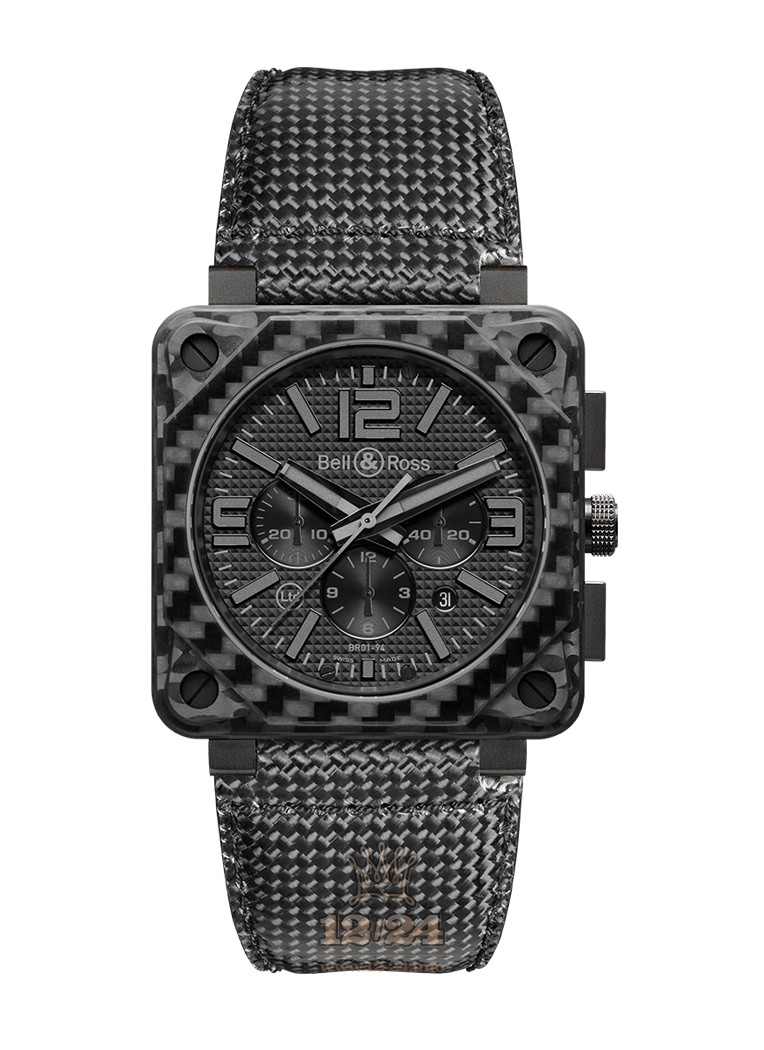Bell & Ross Instruments Watch BR0194-CA-FIBER-PH 46 mm Carbon Case Black Dial